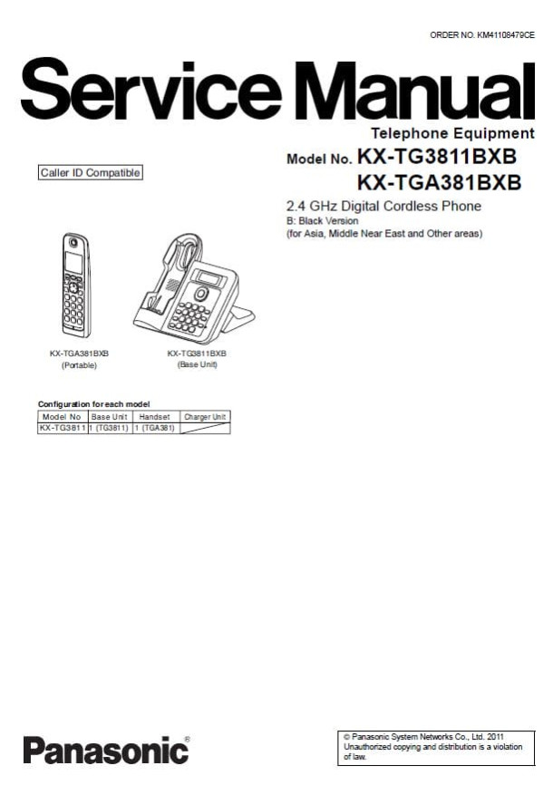 KX-TG3811BXB, KX-TGA381BXB